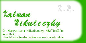 kalman mikuleczky business card